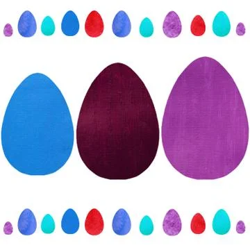 Colorful easter eggs background. Brush strokes design. Stock Illustration