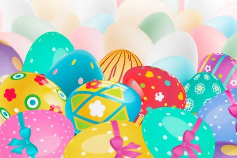 Colorful Easter eggs background. Easter card. Stock Illustration