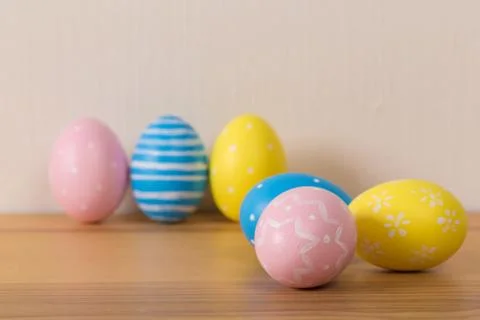 Colorful easter eggs. Background with easter eggs. Easter holiday concept. 스톡 사진