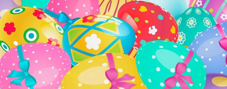 Colorful Easter eggs background Stock Illustration