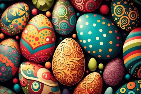 Colorful Easter eggs background Stock Illustration