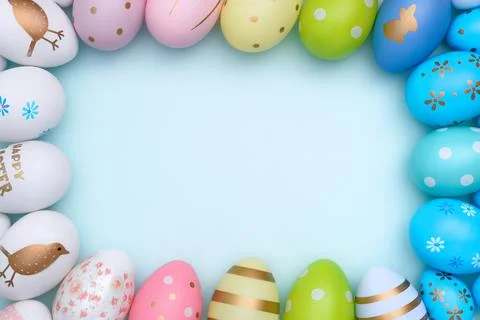 Colorful Easter eggs background Stock Photos