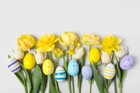 Colorful Easter eggs background Stock Photos