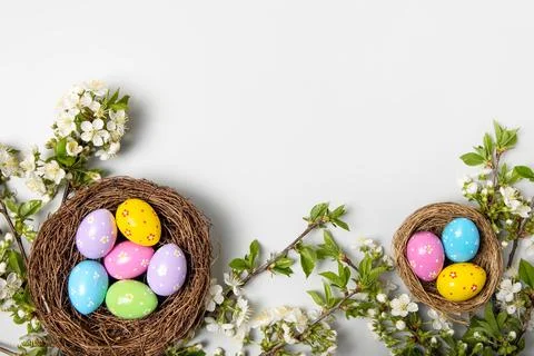 Colorful Easter eggs background Stock Photos