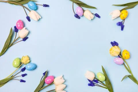 Colorful Easter eggs background Stock Photos