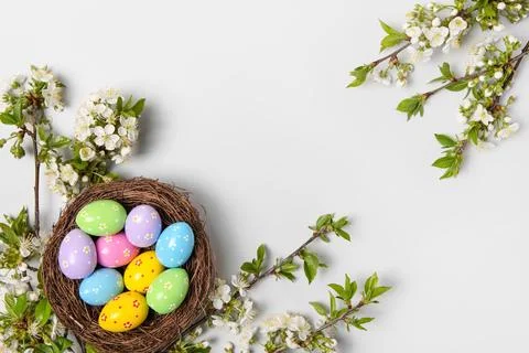 Colorful Easter eggs background Stock Photos