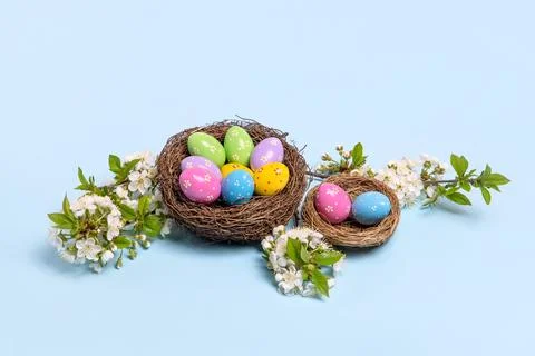 Colorful Easter eggs background Stock Photos