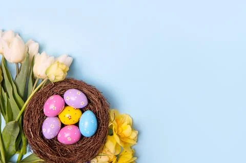 Colorful Easter eggs background Stock Photos