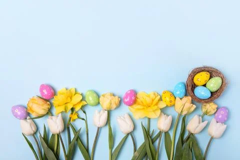 Colorful Easter eggs background Stock Photos