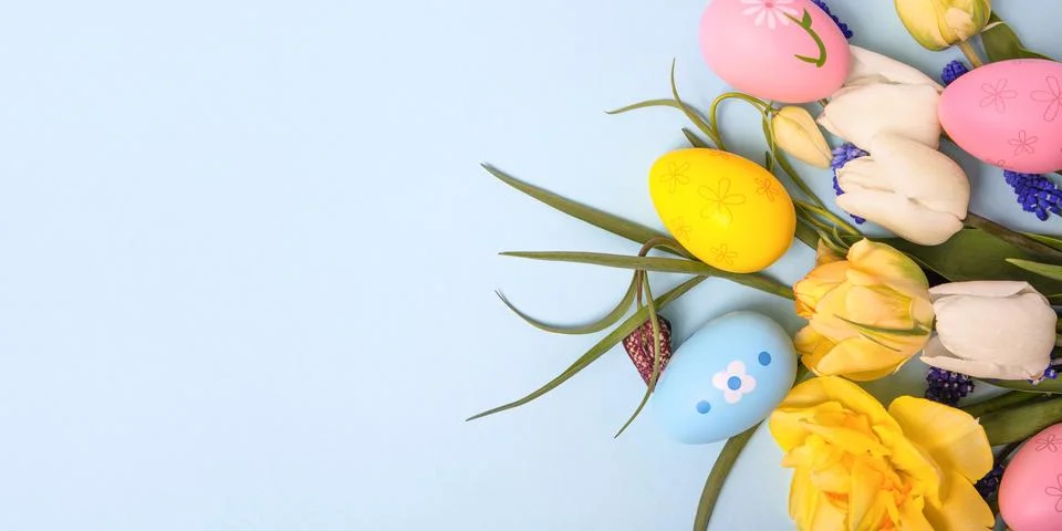 Colorful Easter eggs background Stock Photos