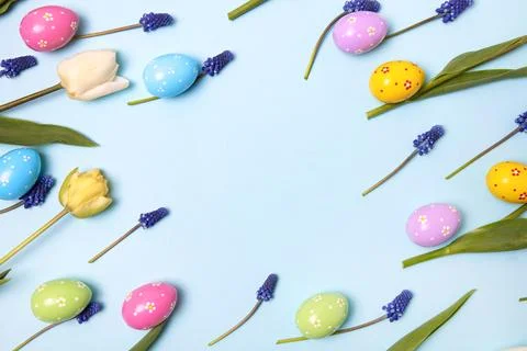 Colorful Easter eggs background Stock Photos