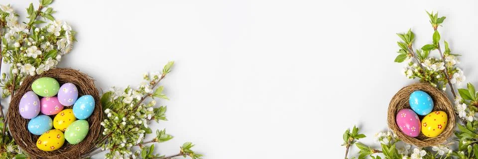 Colorful Easter eggs background Stock Photos
