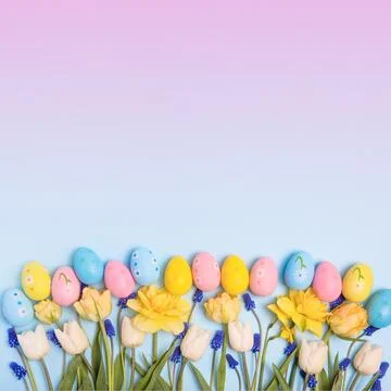 Colorful Easter eggs background Stock Photos