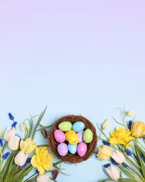Colorful Easter eggs background Stock Photos