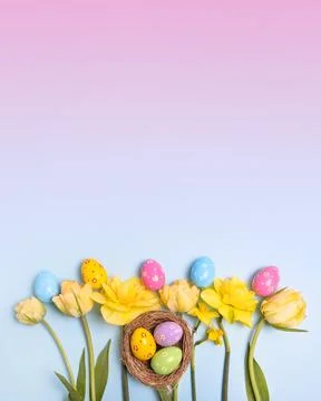 Colorful Easter eggs background Stock Photos