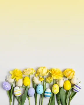Colorful Easter eggs background Stock Photos