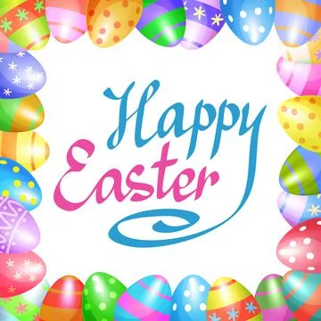 Colorful Easter eggs border for Easter holidays design. Vector illustration. Stock Illustration