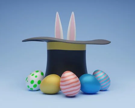 Colorful easter eggs border on white background with a large copy space. 스톡 일러스트