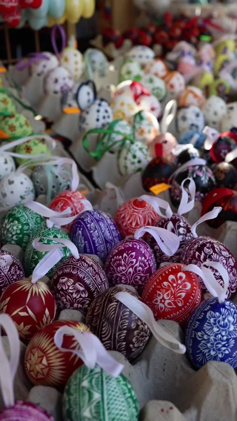 Colorful Easter eggs close up Video stock 331811986