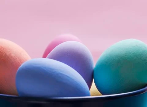 Colorful Easter eggs closeup Stock Photos