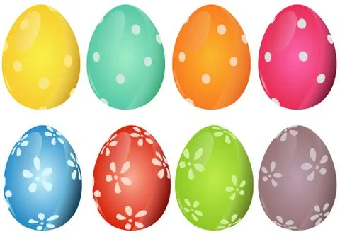 Colorful Easter Eggs Collection Stock Illustration