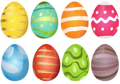 Colorful Easter Eggs Collection Stock Illustration