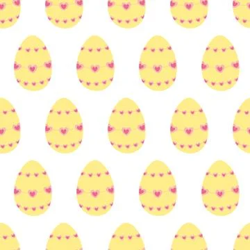 Colorful Easter Eggs decorated Heart Shape beads Seamless Pattern Easter or 스톡 일러스트