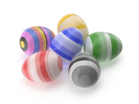Colorful Easter Eggs Display Stock Illustration