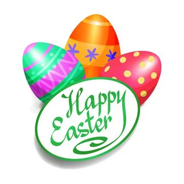 Colorful Easter eggs for Easter holidays design. Easter vector poster. Stock Illustration