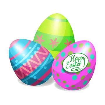 Colorful Easter eggs for Easter holidays design. Easter vector poster. Stock Illustration