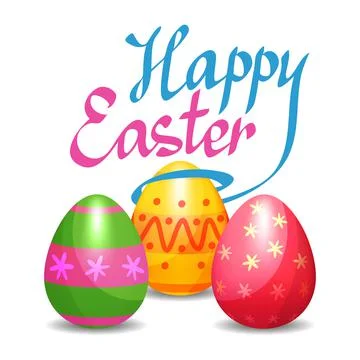 Colorful Easter eggs for Easter holidays design. Easter vector poster. Stock Illustration
