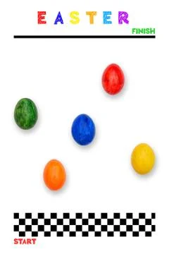 Colorful easter eggs. Egg competition. Creative concept of approaching Easter Stock Illustration