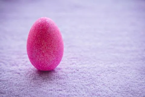 Colorful Easter Eggs on a fabric background. Creative concept Foto stock