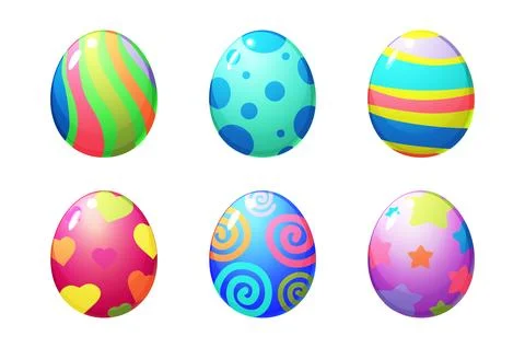 Colorful Easter eggs flat design icons. Vector illustration Stock Illustration