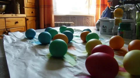 Colorful Easter Eggs Stock Footage 238666005