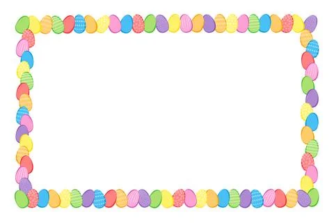 Colorful Easter eggs forming a decorative border Illustrazione stock