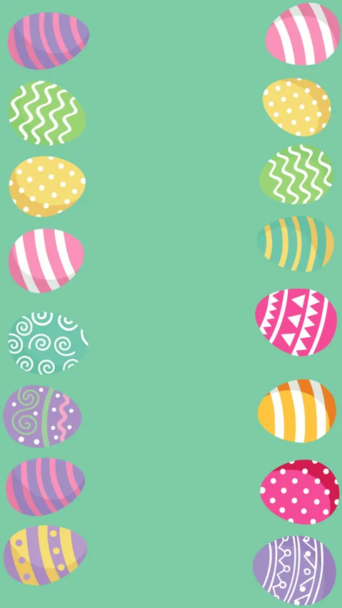 Colorful Easter Eggs Frame on Green Background Видео 331625492