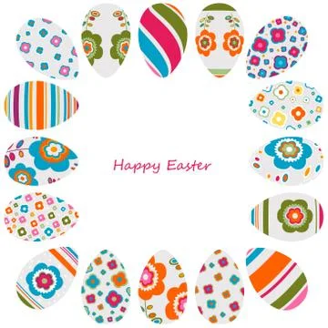 Colorful easter eggs frame Stock Illustration
