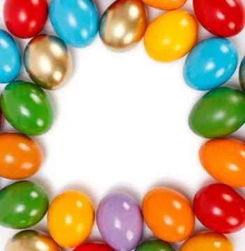 Colorful easter eggs frame Stock Photos