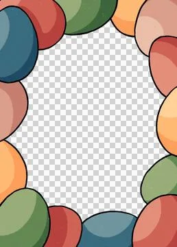 Colorful Easter eggs frame with space for your text or photo. illustration isola Stock Illustration