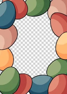 Colorful Easter eggs frame with space for your text or photo. isolate Stock Illustration