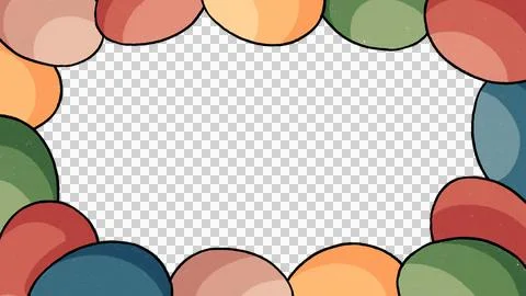 Colorful Easter eggs frame with space for your text or photo. illustration isola Stock Illustration