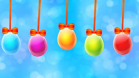 Colorful Easter eggs on green grass background Video stock 86101762