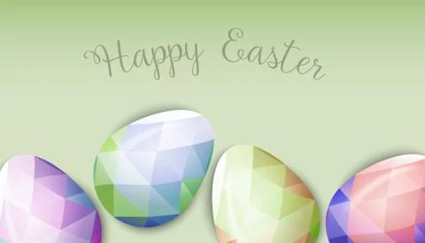 Colorful Easter eggs greeting. Polygonal vector design, low poly Illustrazione stock