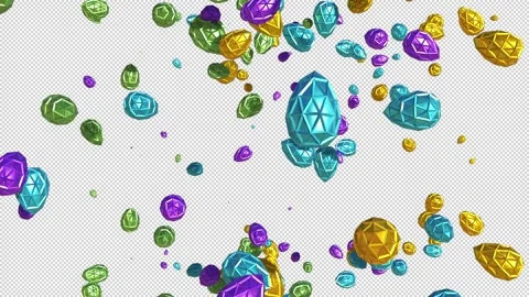 Colorful Easter Eggs Happy Easter Background Alpha Video stock 343706486
