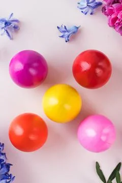 Colorful Easter eggs. Happy Easter. Copy space. Foto stock