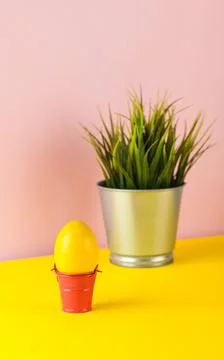 Colorful Easter eggs. Happy Easter. Copy space. Stock Photos