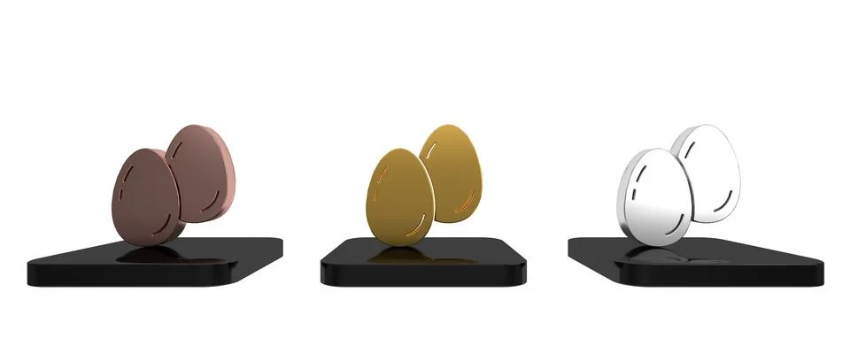 Colorful Easter eggs icon isolated on white background. Happy Easter. Minim.. 스톡 일러스트