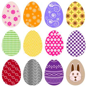 Colorful Easter Eggs Stock Illustration