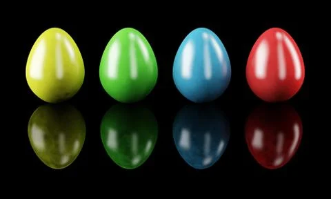 Colorful easter eggs isolated on black 库存插图
